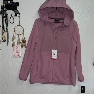 Spyder Women's Mauve Hooded Soft Jacket Size Large